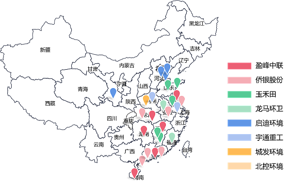 2021年01月环卫项目分布图