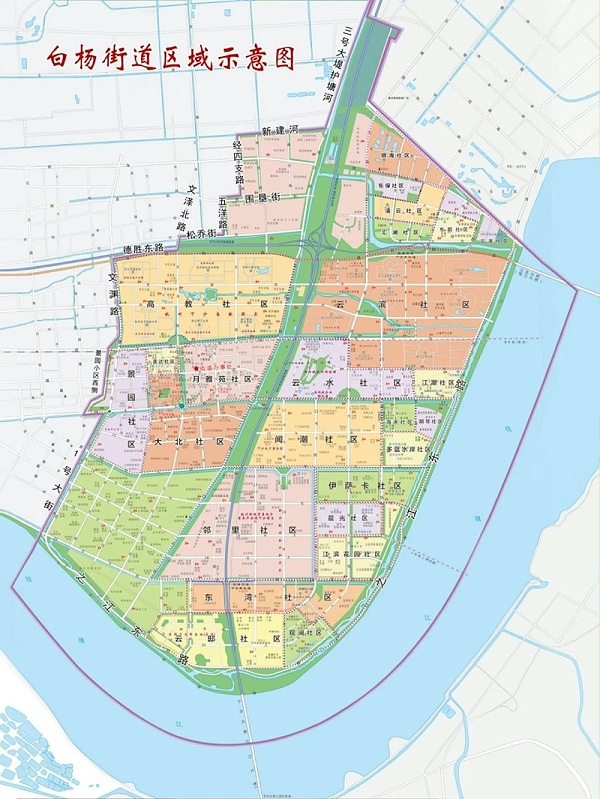 沐鸣娱乐环保：白杨街道城市基础设施一体化（智慧）养护项目区域示意图