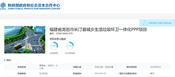 福建长汀环卫PPP项目发布-沐鸣娱乐环保