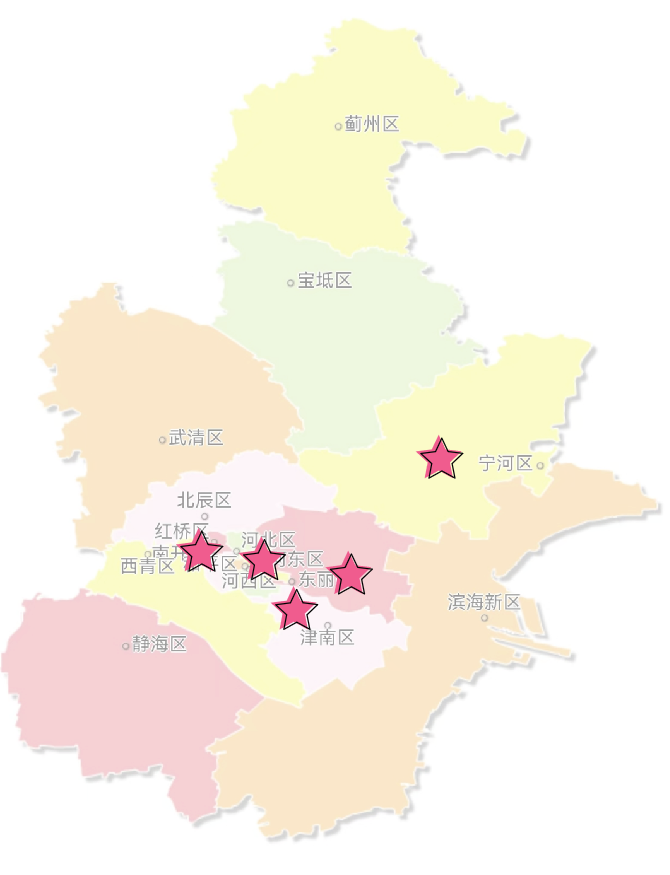 沐鸣娱乐环保：天津市“特许经营”项目区域分布图