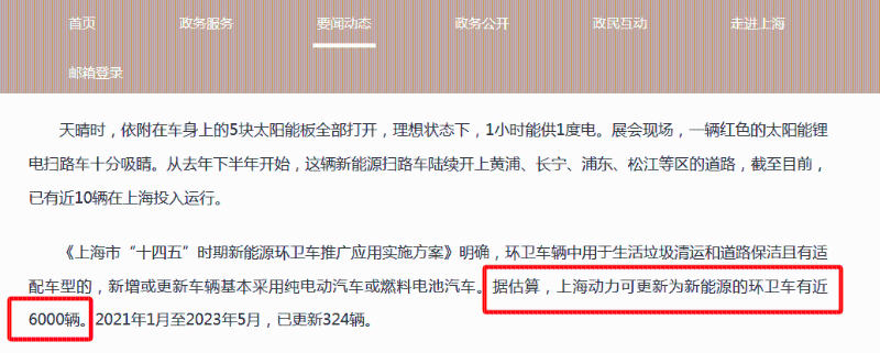 沐鸣娱乐环保：上海新能源环卫车保有量超1500辆1